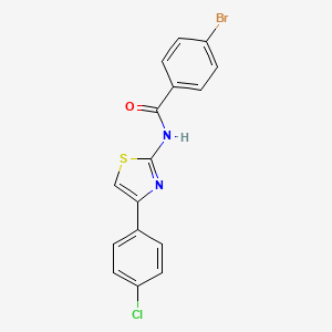 molecular formula C16H10BrClN2OS B11700013 4-bromo-N-[4-(4-chlorophenyl)-1,3-thiazol-2-yl]benzamide 