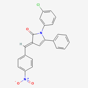 molecular formula C23H15ClN2O3 B11700021 (3E)-1-(3-chlorophenyl)-3-(4-nitrobenzylidene)-5-phenyl-1,3-dihydro-2H-pyrrol-2-one 