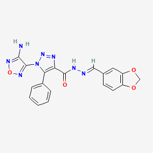 1-(4-amino-1,2,5-oxadiazol-3-yl)-N'-[(E)-1,3-benzodioxol-5-ylmethylidene]-5-phenyl-1H-1,2,3-triazole-4-carbohydrazide