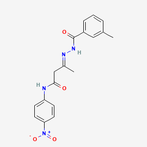 (3E)-3-{2-[(3-methylphenyl)carbonyl]hydrazinylidene}-N-(4-nitrophenyl)butanamide