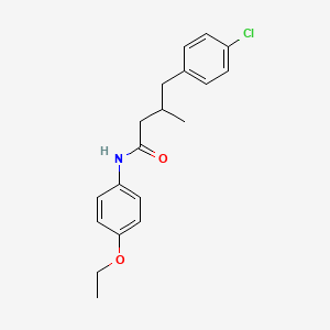 molecular formula C19H22ClNO2 B11700074 4-(4-chlorophenyl)-N-(4-ethoxyphenyl)-3-methylbutanamide 