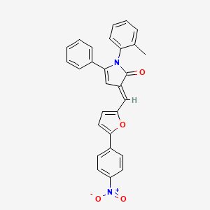 (3E)-1-(2-methylphenyl)-3-{[5-(4-nitrophenyl)furan-2-yl]methylidene}-5-phenyl-1,3-dihydro-2H-pyrrol-2-one