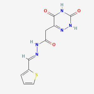 molecular formula C10H9N5O3S B11700092 2-(3,5-dihydroxy-1,2,4-triazin-6-yl)-N'-[(E)-thiophen-2-ylmethylidene]acetohydrazide 