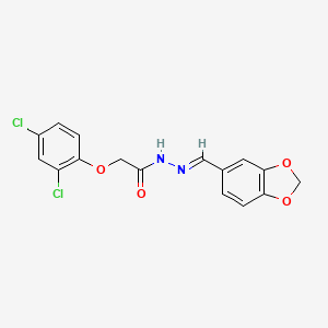 N'-[(E)-1,3-benzodioxol-5-ylmethylidene]-2-(2,4-dichlorophenoxy)acetohydrazide