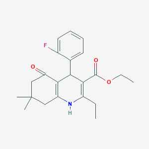 Ethyl 2-ethyl-4-(2-fluorophenyl)-7,7-dimethyl-5-oxo-1,4,5,6,7,8-hexahydroquinoline-3-carboxylate