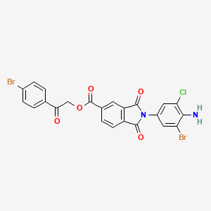 2-(4-bromophenyl)-2-oxoethyl 2-(4-amino-3-bromo-5-chlorophenyl)-1,3-dioxo-2,3-dihydro-1H-isoindole-5-carboxylate