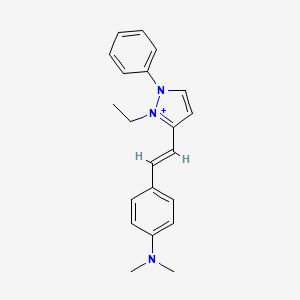 molecular formula C21H24N3+ B11700130 3-{(E)-2-[4-(dimethylamino)phenyl]ethenyl}-2-ethyl-1-phenyl-1H-pyrazol-2-ium 