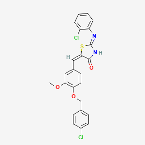 (5E)-5-{4-[(4-chlorobenzyl)oxy]-3-methoxybenzylidene}-2-[(2-chlorophenyl)amino]-1,3-thiazol-4(5H)-one