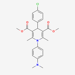 molecular formula C25H27ClN2O4 B11700186 Dimethyl 4-(4-chlorophenyl)-1-[4-(dimethylamino)phenyl]-2,6-dimethyl-1,4-dihydropyridine-3,5-dicarboxylate 