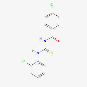 molecular formula C14H10Cl2N2OS B11700200 4-chloranyl-N-[(2-chlorophenyl)carbamothioyl]benzamide CAS No. 69677-55-0