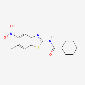 N-(6-methyl-5-nitro-1,3-benzothiazol-2-yl)cyclohexanecarboxamide