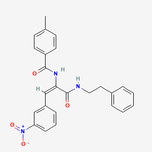 molecular formula C25H23N3O4 B11700243 (2E)-2-[(4-methylphenyl)formamido]-3-(3-nitrophenyl)-N-(2-phenylethyl)prop-2-enamide 