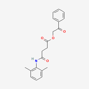 molecular formula C20H21NO4 B11700297 2-Oxo-2-phenylethyl 4-[(2,6-dimethylphenyl)amino]-4-oxobutanoate 