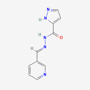 molecular formula C10H9N5O B11700304 N'-[(E)-pyridin-3-ylmethylidene]-1H-pyrazole-3-carbohydrazide 