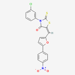 (5E)-3-(3-Chlorophenyl)-5-{[5-(4-nitrophenyl)furan-2-YL]methylidene}-2-sulfanylidene-1,3-thiazolidin-4-one