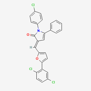 (3E)-1-(4-chlorophenyl)-3-{[5-(2,5-dichlorophenyl)furan-2-yl]methylidene}-5-phenyl-1,3-dihydro-2H-pyrrol-2-one