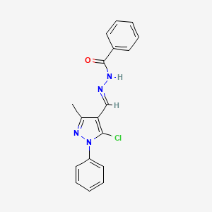 N'-[(E)-(5-chloro-3-methyl-1-phenyl-1H-pyrazol-4-yl)methylidene]benzohydrazide