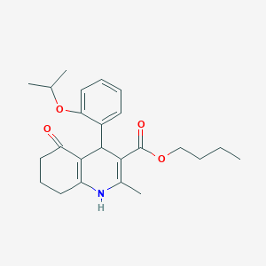 molecular formula C24H31NO4 B11700362 Butyl 2-methyl-5-oxo-4-[2-(propan-2-yloxy)phenyl]-1,4,5,6,7,8-hexahydroquinoline-3-carboxylate 