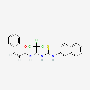 (2Z)-3-phenyl-N-{2,2,2-trichloro-1-[(naphthalen-2-ylcarbamothioyl)amino]ethyl}prop-2-enamide