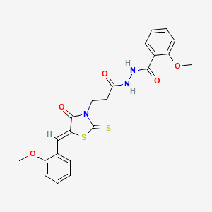 2-Methoxy-benzoic acid N'-{3-[5-(2-methoxy-benzylidene)-4-oxo-2-thioxo-thiazolid