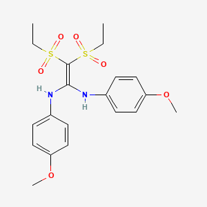 2,2-bis(ethylsulfonyl)-N,N'-bis(4-methoxyphenyl)ethene-1,1-diamine