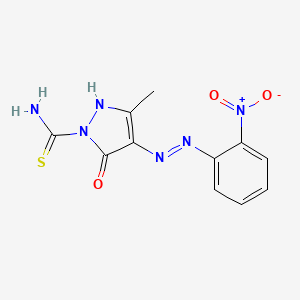 (4Z)-3-methyl-4-[2-(2-nitrophenyl)hydrazinylidene]-5-oxo-4,5-dihydro-1H-pyrazole-1-carbothioamide