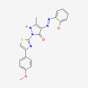 (4Z)-4-[2-(2-bromophenyl)hydrazinylidene]-2-[4-(4-methoxyphenyl)-1,3-thiazol-2-yl]-5-methyl-2,4-dihydro-3H-pyrazol-3-one