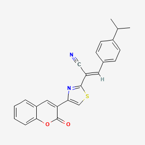 (2E)-2-[4-(2-oxo-2H-chromen-3-yl)-1,3-thiazol-2-yl]-3-[4-(propan-2-yl)phenyl]prop-2-enenitrile