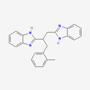 molecular formula C24H22N4 B11700492 2-[1-(1H-1,3-Benzodiazol-2-YL)-3-(2-methylphenyl)propan-2-YL]-1H-1,3-benzodiazole 