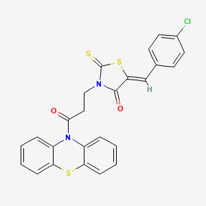 (5Z)-5-(4-chlorobenzylidene)-3-[3-oxo-3-(10H-phenothiazin-10-yl)propyl]-2-thioxo-1,3-thiazolidin-4-one