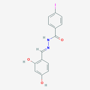 molecular formula C14H11IN2O3 B11700537 N'-[(E)-(2,4-dihydroxyphenyl)methylidene]-4-iodobenzohydrazide 