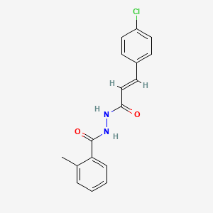 molecular formula C17H15ClN2O2 B11700544 (E)-N'-(3-(4-chlorophenyl)acryloyl)-2-methylbenzohydrazide 