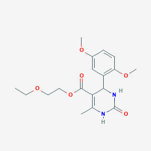 molecular formula C18H24N2O6 B11700567 2-Ethoxyethyl 4-(2,5-dimethoxyphenyl)-6-methyl-2-oxo-1,2,3,4-tetrahydropyrimidine-5-carboxylate 