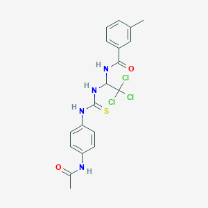 molecular formula C19H19Cl3N4O2S B11700580 N-[1-({[4-(acetylamino)phenyl]carbamothioyl}amino)-2,2,2-trichloroethyl]-3-methylbenzamide 