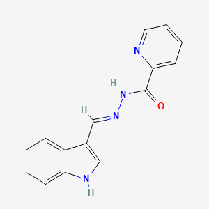 molecular formula C15H12N4O B11700588 N'-[(E)-1H-indol-3-ylmethylidene]pyridine-2-carbohydrazide CAS No. 14647-89-3