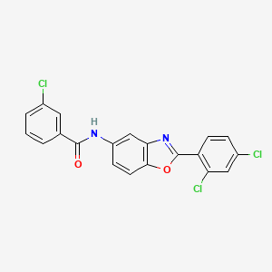 3-chloro-N-[2-(2,4-dichlorophenyl)-1,3-benzoxazol-5-yl]benzamide