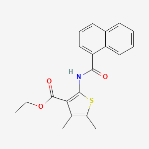 molecular formula C20H19NO3S B11700633 Ethyl 4,5-dimethyl-2-[(naphthalen-1-ylcarbonyl)amino]thiophene-3-carboxylate 