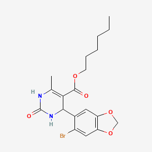 Hexyl 4-(6-bromo-1,3-benzodioxol-5-yl)-6-methyl-2-oxo-1,2,3,4-tetrahydropyrimidine-5-carboxylate