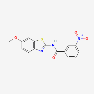 molecular formula C15H11N3O4S B11700720 N-(6-methoxy-1,3-benzothiazol-2-yl)-3-nitrobenzamide 