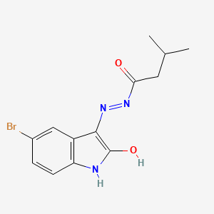 N'-[(3Z)-5-bromo-2-oxo-1,2-dihydro-3H-indol-3-ylidene]-3-methylbutanehydrazide