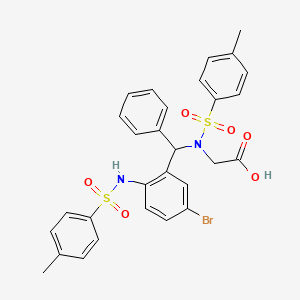 N-[(5-bromo-2-{[(4-methylphenyl)sulfonyl]amino}phenyl)(phenyl)methyl]-N-[(4-methylphenyl)sulfonyl]glycine