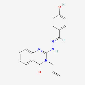 molecular formula C18H16N4O2 B11700749 4-Hydroxybenzaldehyde (3-allyl-4-oxo-3,4-dihydro-2-quinazolinyl)hydrazone 