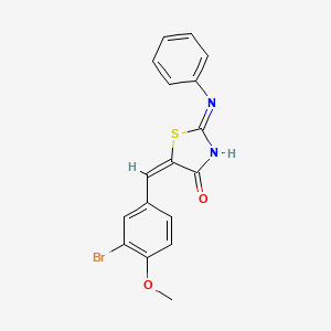 (5E)-2-anilino-5-[(3-bromo-4-methoxyphenyl)methylidene]-1,3-thiazol-4-one