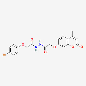 2-(4-bromophenoxy)-N'-(2-((4-methyl-2-oxo-2H-chromen-7-yl)oxy)acetyl)acetohydrazide