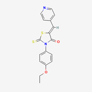 molecular formula C17H14N2O2S2 B11700793 3-(4-Ethoxyphenyl)-5-(4-pyridylmethylene)-2-thioxo-1,3-thiazolidin-4-one 