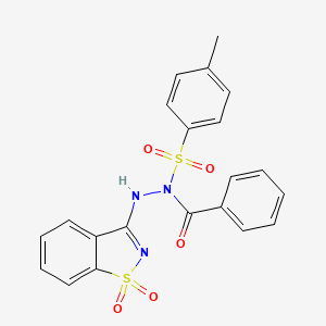 N'-(1,1-dioxido-1,2-benzisothiazol-3-yl)-N-[(4-methylphenyl)sulfonyl]benzohydrazide