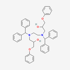 molecular formula C46H48N2O4 B11700857 1,1'-{Ethane-1,2-diylbis[(diphenylmethyl)imino]}bis(3-phenoxypropan-2-ol) 