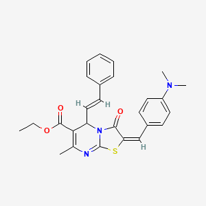 ethyl (2E)-2-[4-(dimethylamino)benzylidene]-7-methyl-3-oxo-5-[(E)-2-phenylethenyl]-2,3-dihydro-5H-[1,3]thiazolo[3,2-a]pyrimidine-6-carboxylate