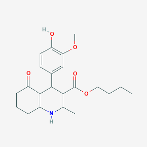 Butyl 4-(4-hydroxy-3-methoxyphenyl)-2-methyl-5-oxo-1,4,5,6,7,8-hexahydroquinoline-3-carboxylate