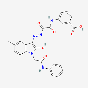 3-{[{(2Z)-2-[1-(2-anilino-2-oxoethyl)-5-methyl-2-oxo-1,2-dihydro-3H-indol-3-ylidene]hydrazino}(oxo)acetyl]amino}benzoic acid